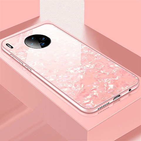 Custodia Silicone Specchio Laterale Cover M02 per Huawei Mate 30 Pro 5G Oro Rosa