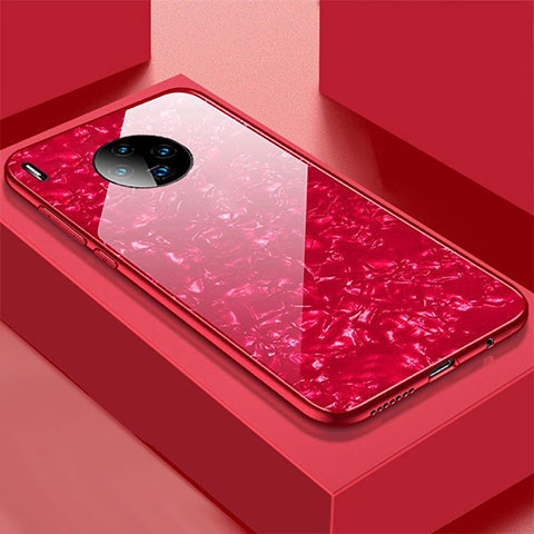 Custodia Silicone Specchio Laterale Cover M02 per Huawei Mate 30E Pro 5G Rosso