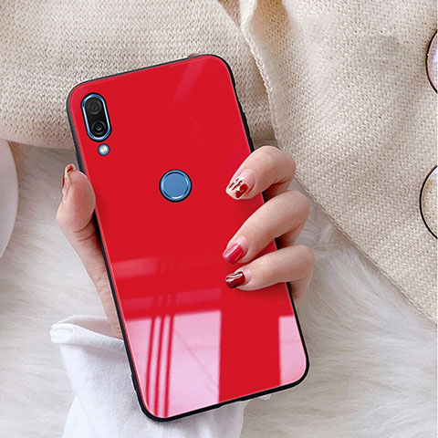 Custodia Silicone Specchio Laterale Cover M02 per Huawei Nova 3e Rosso