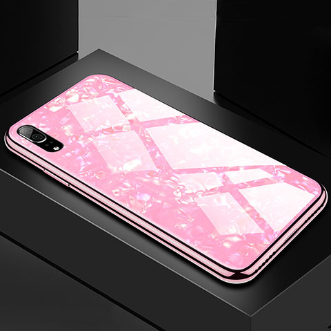 Custodia Silicone Specchio Laterale Cover M02 per Huawei P20 Rosa