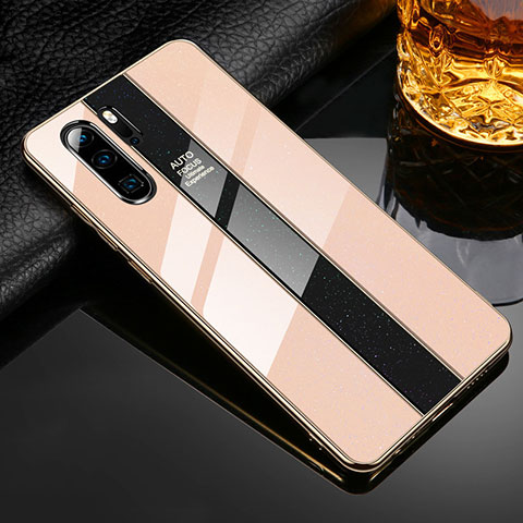 Custodia Silicone Specchio Laterale Cover M02 per Huawei P30 Pro New Edition Oro