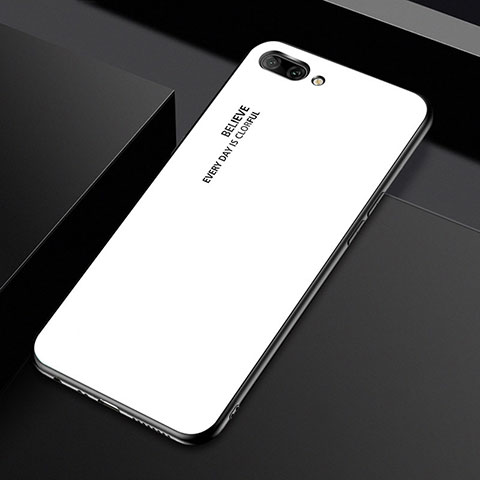 Custodia Silicone Specchio Laterale Cover M02 per Oppo A12e Bianco