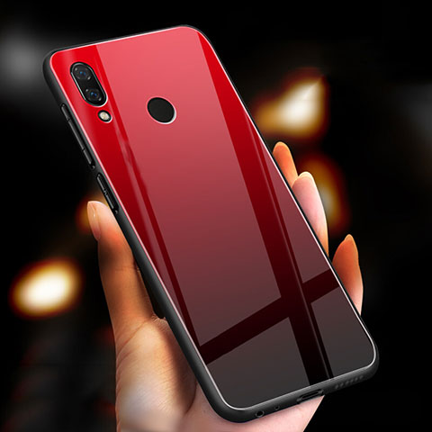 Custodia Silicone Specchio Laterale Cover M03 per Huawei Honor 10 Lite Rosso