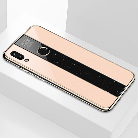 Custodia Silicone Specchio Laterale Cover M03 per Xiaomi Redmi Note 7 Pro Oro