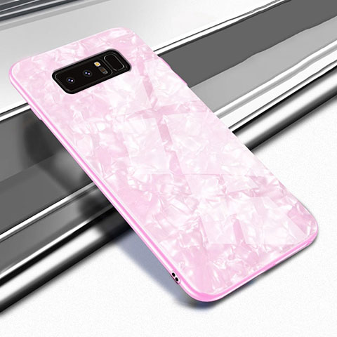 Custodia Silicone Specchio Laterale Cover M04 per Samsung Galaxy Note 8 Duos N950F Rosa