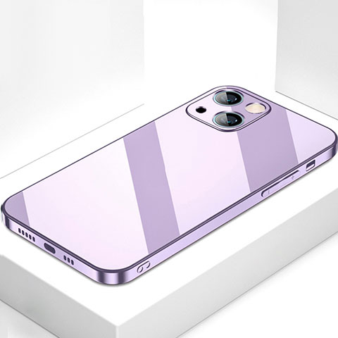 Custodia Silicone Specchio Laterale Cover M09 per Apple iPhone 15 Plus Viola