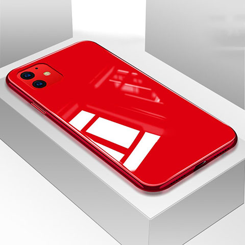 Custodia Silicone Specchio Laterale Cover per Apple iPhone 11 Rosso