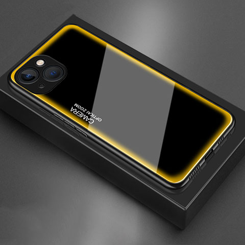 Custodia Silicone Specchio Laterale Cover per Apple iPhone 13 Giallo