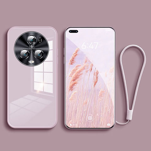 Custodia Silicone Specchio Laterale Cover per Huawei Honor Magic5 Pro 5G Lavanda