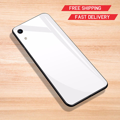 Custodia Silicone Specchio Laterale Cover per Huawei Honor Play 8A Bianco