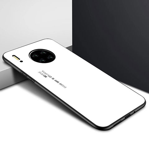 Custodia Silicone Specchio Laterale Cover per Huawei Mate 30 5G Bianco