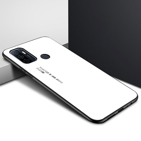 Custodia Silicone Specchio Laterale Cover per Oppo A33 Bianco