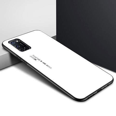 Custodia Silicone Specchio Laterale Cover per Oppo A72 Bianco