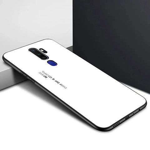 Custodia Silicone Specchio Laterale Cover per Oppo A9 (2020) Bianco