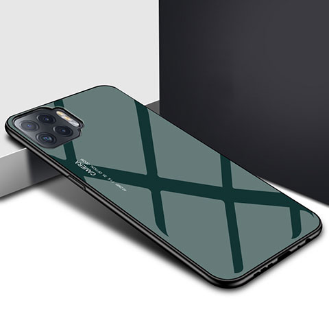 Custodia Silicone Specchio Laterale Cover per Oppo A93 Verde Notte