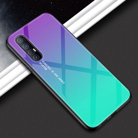 Custodia Silicone Specchio Laterale Cover per Oppo Find X2 Neo Viola