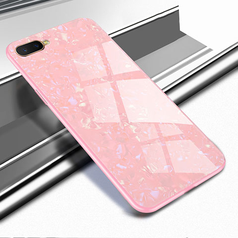 Custodia Silicone Specchio Laterale Cover per Oppo R15X Oro Rosa