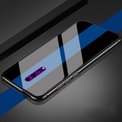 Custodia Silicone Specchio Laterale Cover per Oppo Reno Z Nero