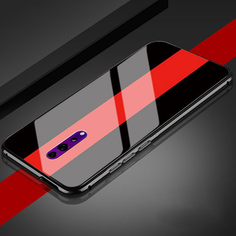 Custodia Silicone Specchio Laterale Cover per Oppo Reno Z Rosso