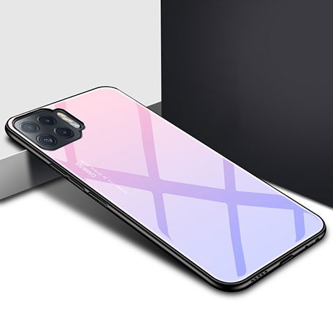 Custodia Silicone Specchio Laterale Cover per Oppo Reno4 Lite Lavanda