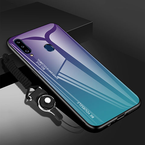 Custodia Silicone Specchio Laterale Cover per Samsung Galaxy A20s Viola