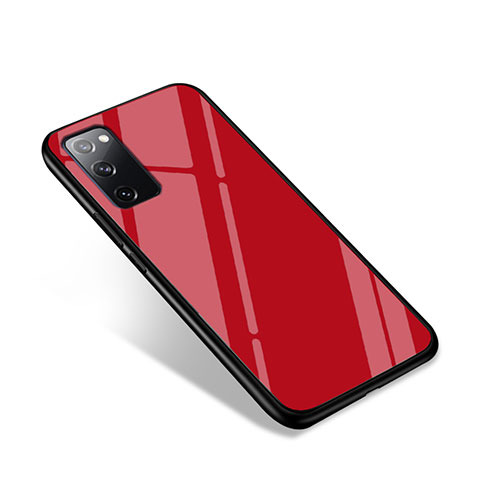 Custodia Silicone Specchio Laterale Cover per Samsung Galaxy S20 FE 2022 5G Rosso