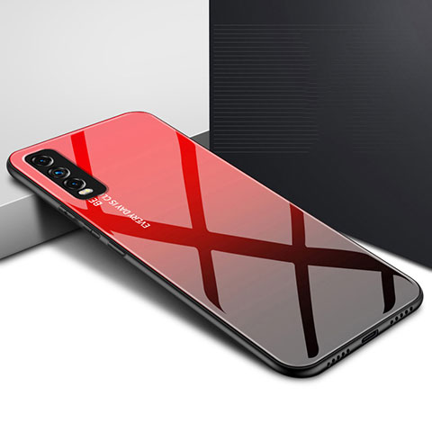 Custodia Silicone Specchio Laterale Cover per Vivo Y11s Rosso