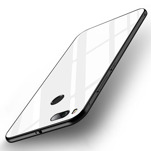 Custodia Silicone Specchio Laterale Cover per Xiaomi Mi 5X Bianco