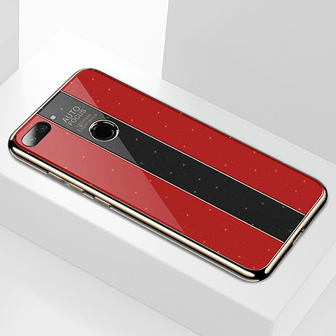 Custodia Silicone Specchio Laterale Cover per Xiaomi Mi 8 Lite Rosso