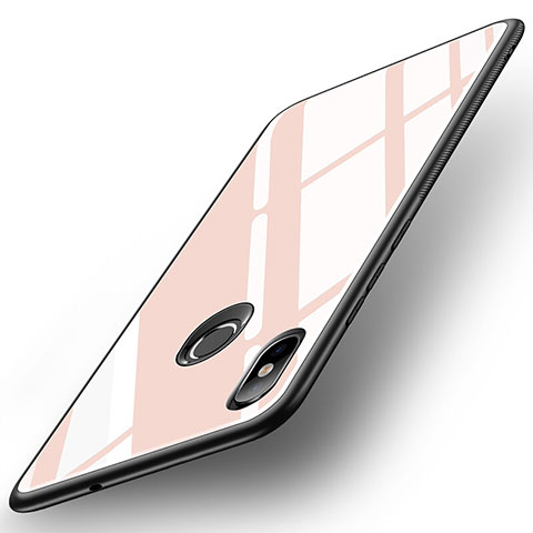 Custodia Silicone Specchio Laterale Cover per Xiaomi Mi 8 Oro Rosa