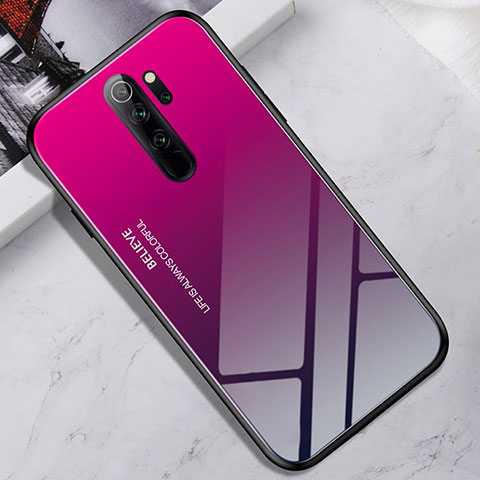 Custodia Silicone Specchio Laterale Cover per Xiaomi Redmi Note 8 Pro Viola