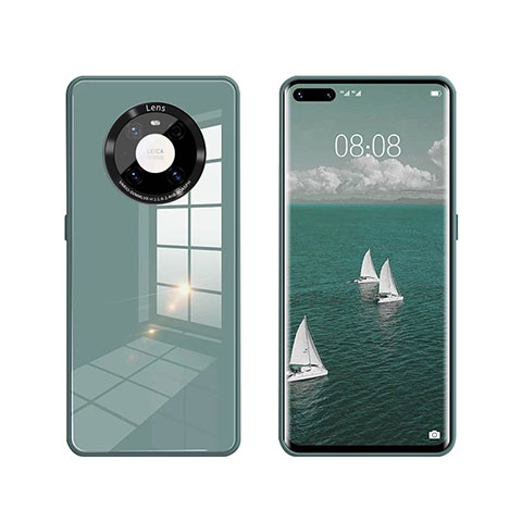 Custodia Silicone Specchio Laterale Cover T01 per Huawei Mate 40E Pro 5G Verde