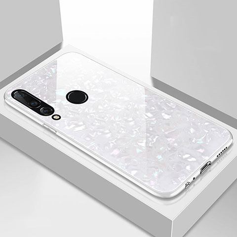 Custodia Silicone Specchio Laterale Cover T01 per Huawei Nova 4e Bianco