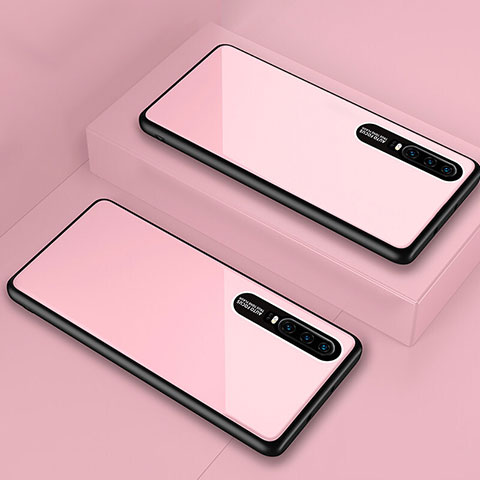 Custodia Silicone Specchio Laterale Cover T01 per Huawei P30 Rosa