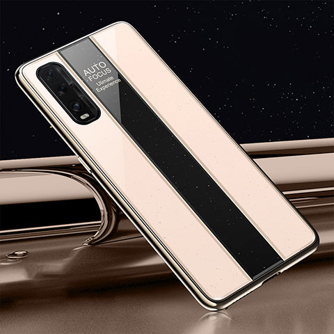 Custodia Silicone Specchio Laterale Cover T01 per Oppo Find X2 Oro