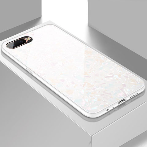 Custodia Silicone Specchio Laterale Cover T01 per Oppo K1 Bianco