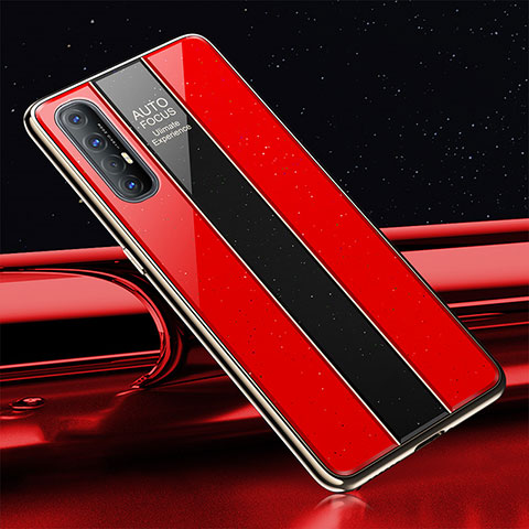 Custodia Silicone Specchio Laterale Cover T01 per Oppo Reno3 Pro Rosso