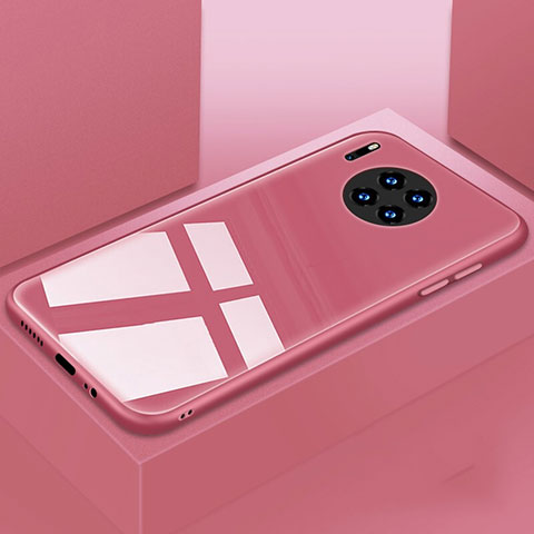 Custodia Silicone Specchio Laterale Cover T03 per Huawei Mate 30E Pro 5G Rosa