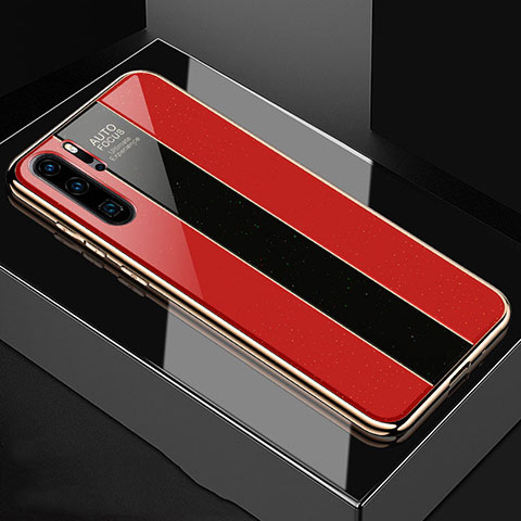 Custodia Silicone Specchio Laterale Cover T03 per Huawei P30 Pro New Edition Rosso