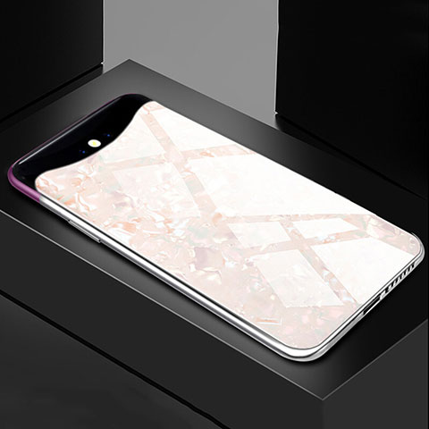 Custodia Silicone Specchio Laterale Cover T03 per Oppo Find X Super Flash Edition Bianco