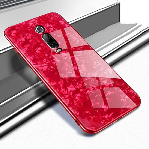 Custodia Silicone Specchio Laterale Cover T04 per Xiaomi Mi 9T Rosso