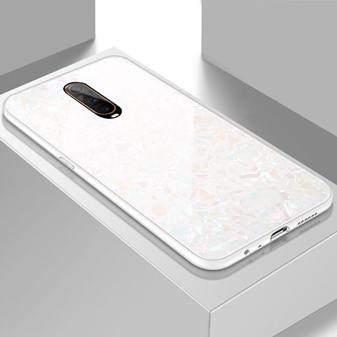 Custodia Silicone Specchio Laterale Cover T05 per Oppo R17 Pro Bianco