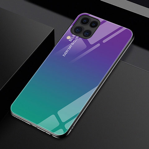 Custodia Silicone Specchio Laterale Sfumato Arcobaleno Cover H01 per Huawei Nova 6 SE Viola