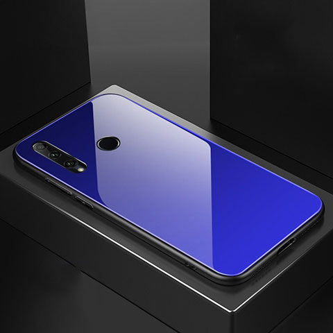 Custodia Silicone Specchio Laterale Sfumato Arcobaleno Cover H01 per Huawei P Smart+ Plus (2019) Blu