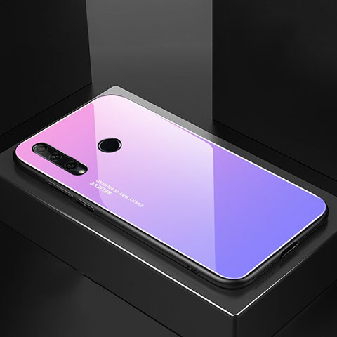Custodia Silicone Specchio Laterale Sfumato Arcobaleno Cover H01 per Huawei P Smart+ Plus (2019) Viola