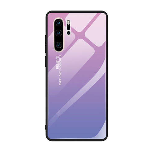 Custodia Silicone Specchio Laterale Sfumato Arcobaleno Cover H01 per Huawei P30 Pro New Edition Viola