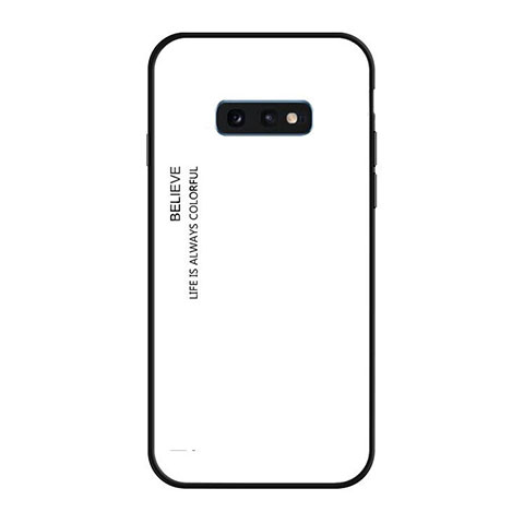 Custodia Silicone Specchio Laterale Sfumato Arcobaleno Cover H01 per Samsung Galaxy S10e Bianco