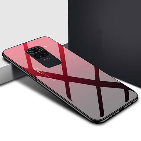 Custodia Silicone Specchio Laterale Sfumato Arcobaleno Cover H01 per Xiaomi Redmi 10X 4G Rosso