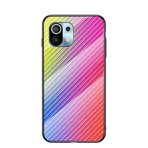 Custodia Silicone Specchio Laterale Sfumato Arcobaleno Cover H03 per Xiaomi Mi 11 Lite 5G NE Colorato