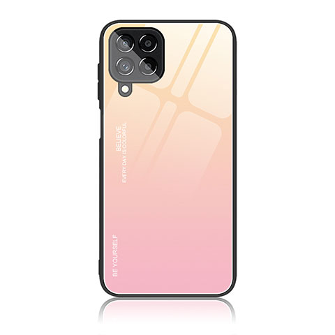 Custodia Silicone Specchio Laterale Sfumato Arcobaleno Cover JD1 per Samsung Galaxy M53 5G Rosa